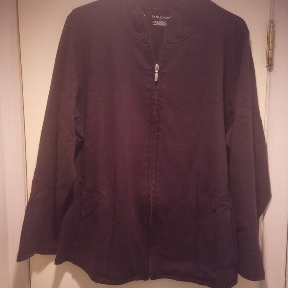 Liz Claiborne blk zip up jacket lightly used sz 1x - Picture 2 of 8